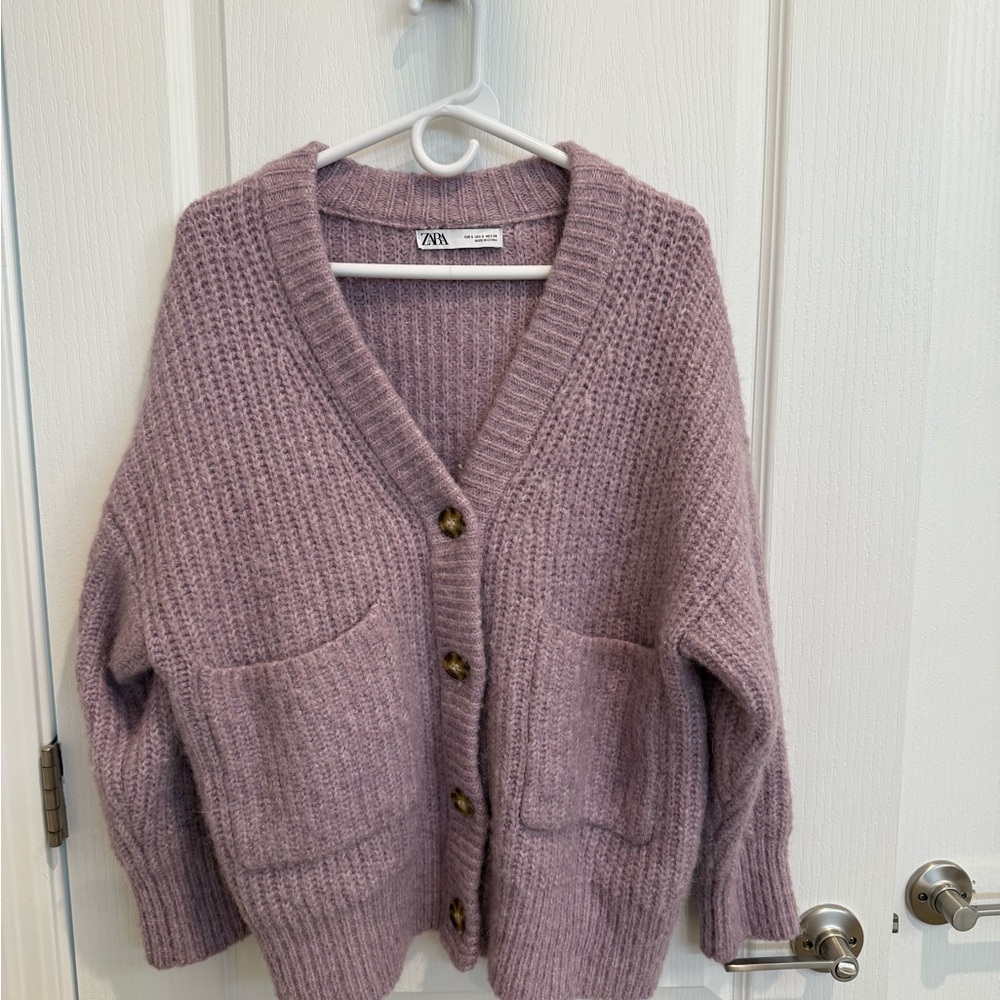 Zara Women's Lavender Button-Up Cardigan - Picture 2 of 5
